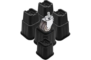 MYMULIKE Bed Risers 8 Inch, Elevation in Height 3, 5, 8 inch, Stackable Bed Frame Risers, Heavy Duty Support Up to 6000 lbs Furniture Risers 8 Pack for Table, Couch, Desk, Chair