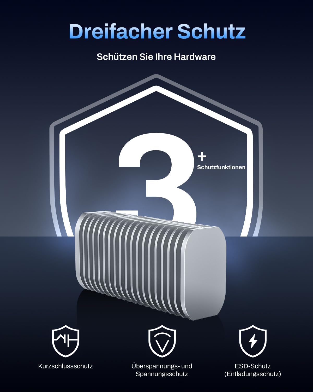 TERRAMASTER D1 SSD Pro M.2 NVMe-Gehäuse (80 Gbit/s, bis 7061 MB/s) - Vollaluminium mit Effizienter Kühlung, Geräuschlos - Kompatibel mit USB 4, Thunderbolt 5/4/3 (ohne Festplatte) 9