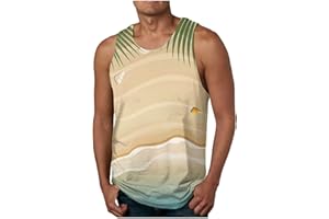 NaRHbrg Palm Tree Tanks Tops for Mens Cool Printed Graphic Sleeveless Tank Top Muscle Shirt for Workout Gym Jogging
