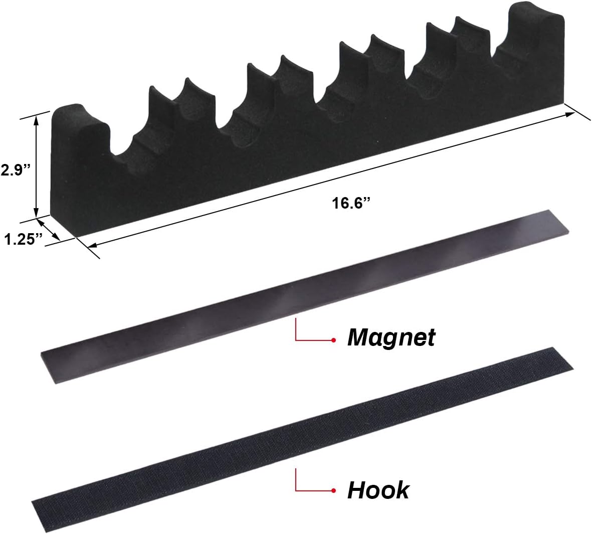 Mind and Action Portable Foam Rifle Rack Universal Gun Barrel Holder with Magnetic Strip and Hook Strip, Gun Storage,Gun Rest for Gun Safe Cabinet Indoor Outdoor Wall Mount (5+4,Pack-2): Sports & Outdoors