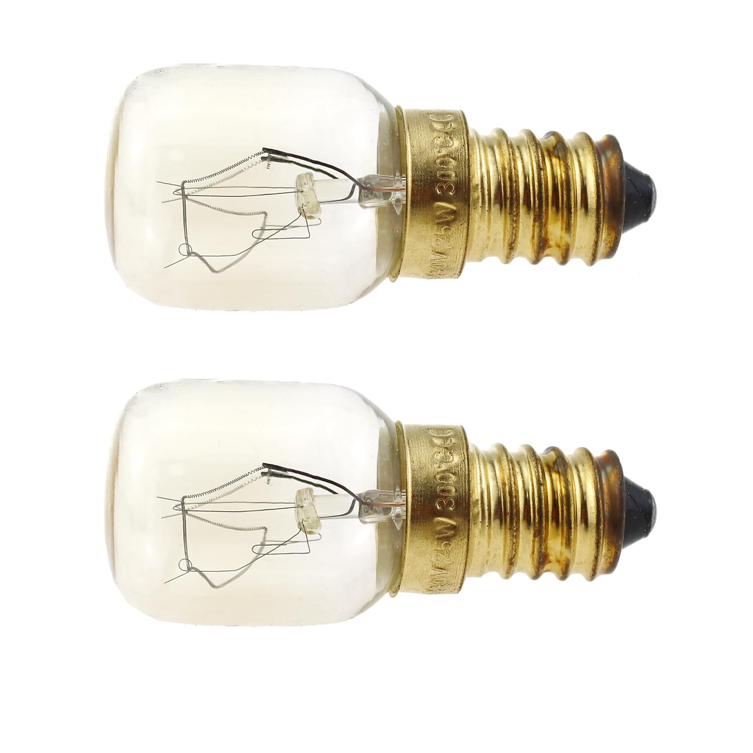 Photo 1 of MTQY 2PCS Microwave Light Bulb 25W E14 Heat Resistant Oven Bulb 300 Degrees Celsius 220-240V 360 Degree Beam Angle Suitable for Sewing Machines and Small Appliances
