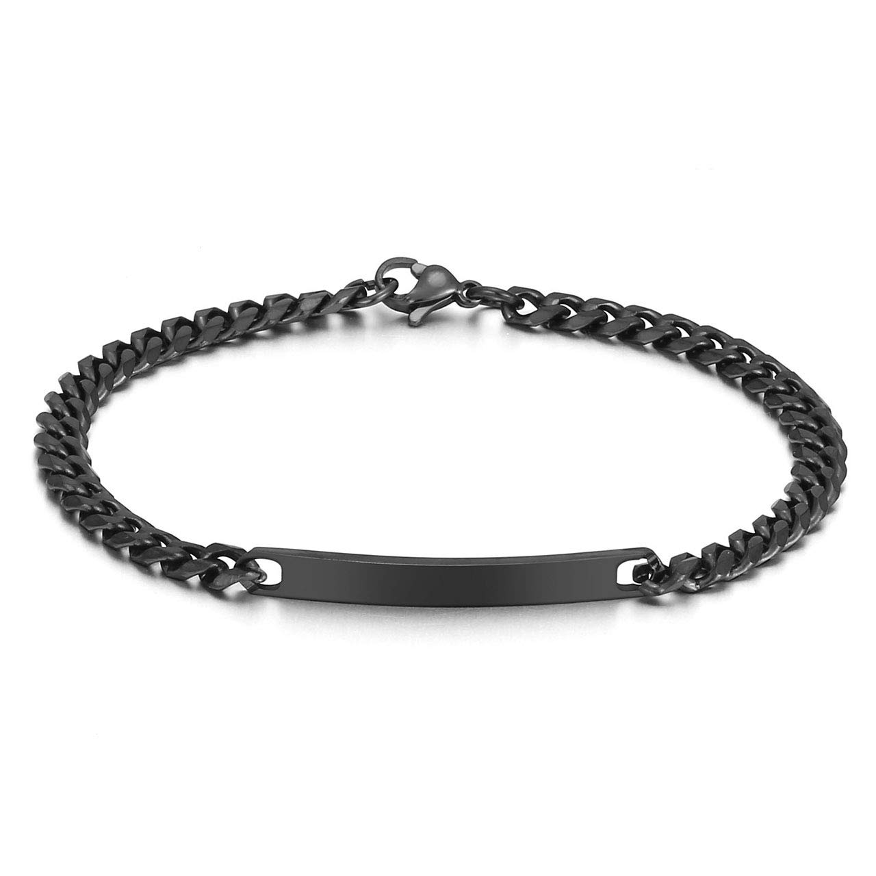 Zysta Medical ID Tag Linke Bracelet Adjustable Stainless Steel Identity Tags Twist Chain Bracelets