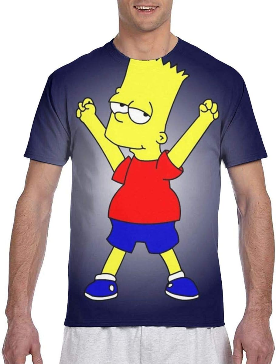 Simpsons Bart Men's TShirt Perfect Crewneck Adult TShirt Funny