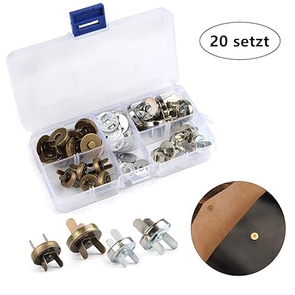 RXYYOS® Magnetverschluss Magnetknöpfe Ohne Nähen Magnet Knopf für DIY Handtasche Mäntel, Jacken, Jeans, Geldbörse, Rucksack, 