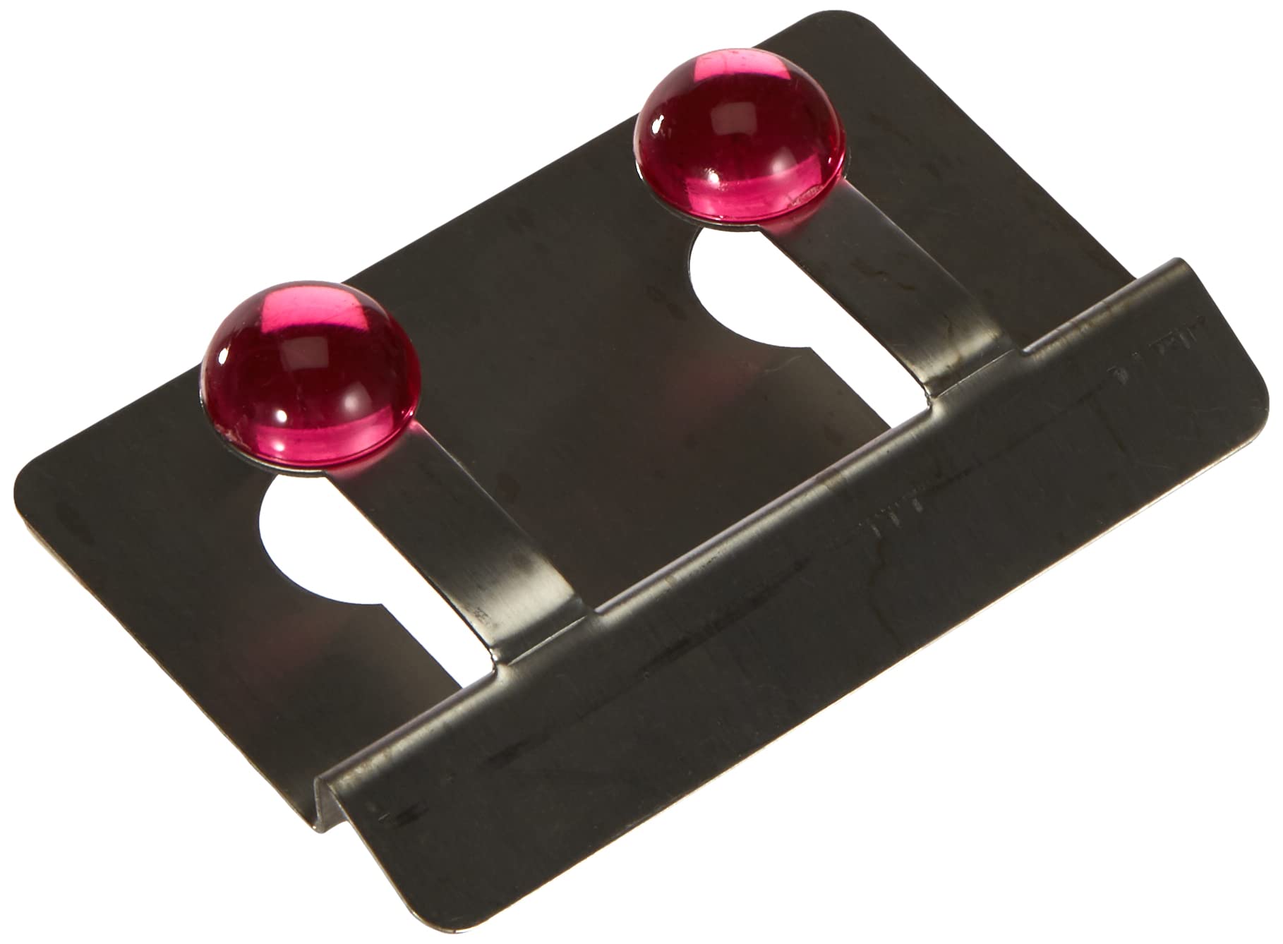 Fackelmann Double Hook Purist 2,5x4in of Stainless Steel/ABS, Silver/Pink