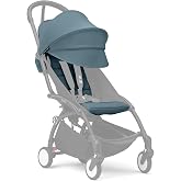 Stokke YOYO 6+ Color Pack, Sun Protection for YOYO3 Stroller, Aqua | Textiles Only - Seat Pad, Extendable Canopy, &amp; Zipped Back Pocket, Compatible with YOYO3 Frame, Sun Protection for Stroller