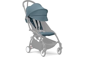 Stokke YOYO 6+ Color Pack, Aqua - Textiles Only: Seat Pad, Extendable Canopy & Zipped Back Pocket - Requires YOYO3 Frame (Sold Separately)