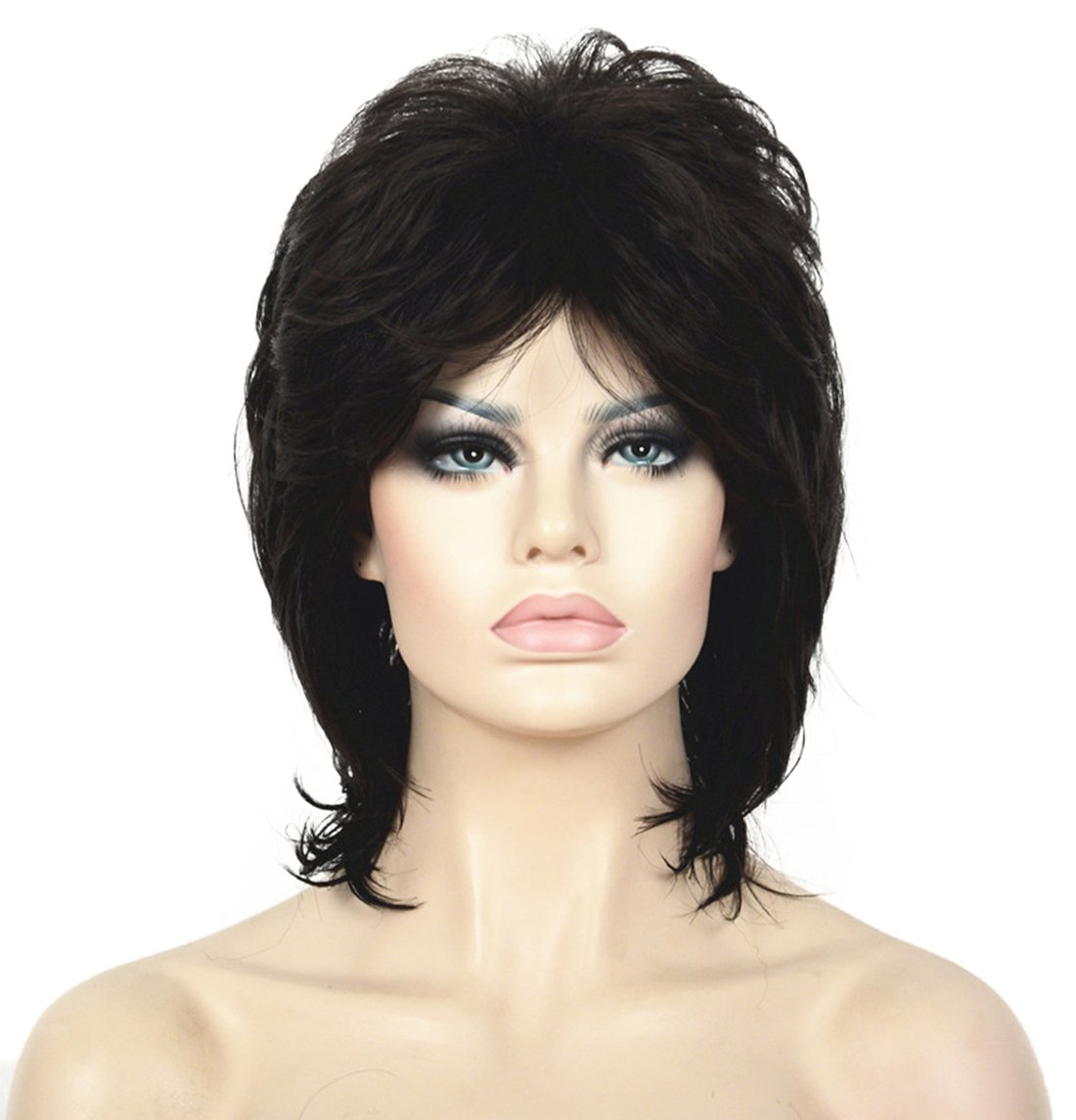 Lydell Short Length Layered Shaggy Full Synthetic Wig Dark Brown