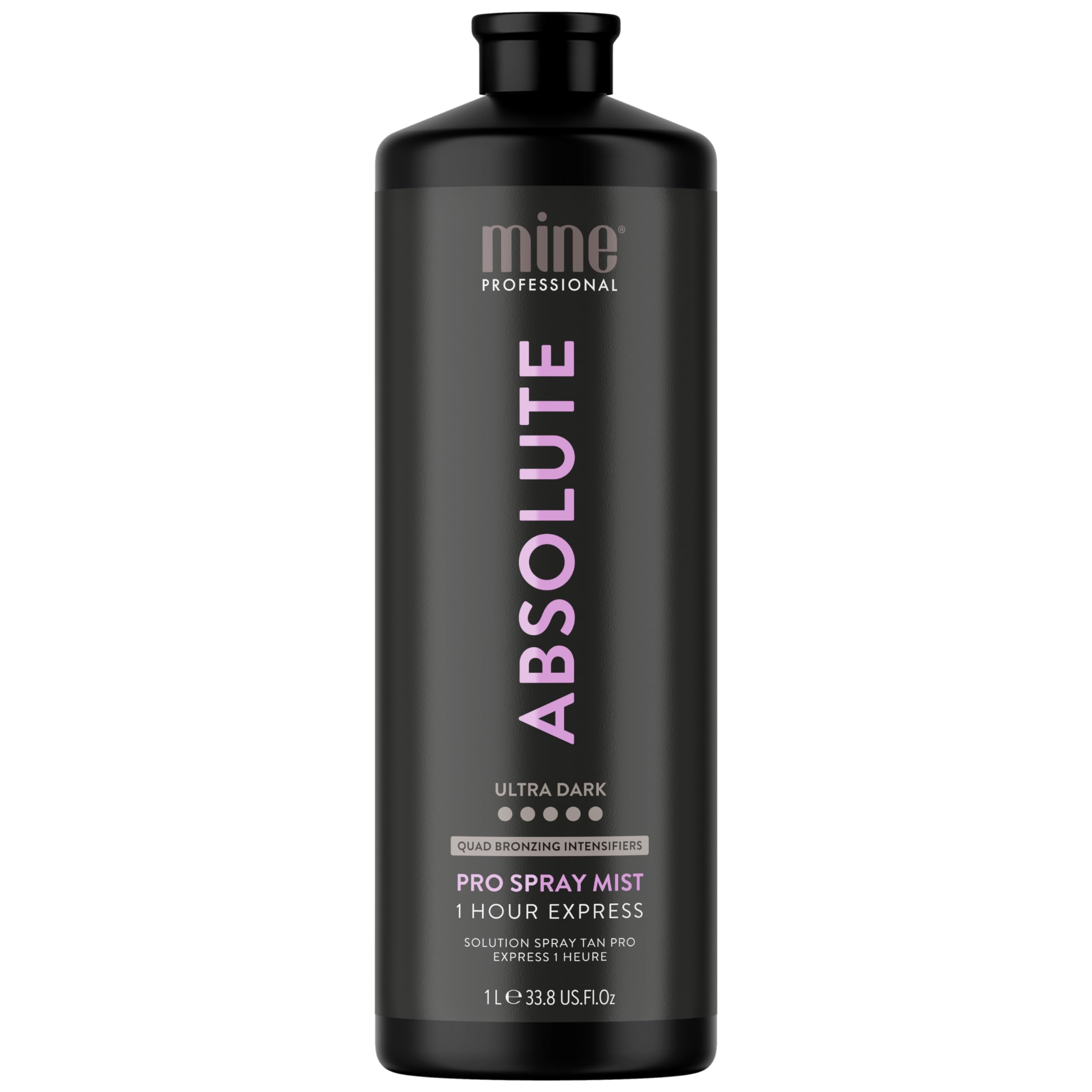 MineTan Professional Spray Tan Solution | Absolute - Rapid Express Fake Tanning Liquid, Fast Drying, Ultra Dark Finish, Quad Bronzing Intensifiers, Best Sunless Tanner, No Orange Tones, 33.8 Fl Oz