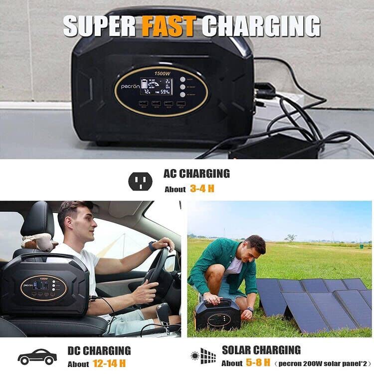 pecron S1500 Solar Generator with Solar Panels included 1500W/1461Wh