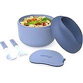 Bentgo Bowl - Insulated Leak-Resistant Bowl with Snack Compartment, Collapsible Utensils and Improved Easy-Grip Design for On-the-Go - Holds Soup, Rice, Cereal & More - BPA-Free, 21.2 oz (Slate)