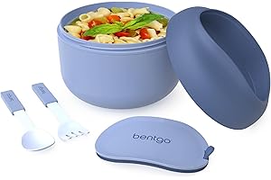 Bentgo Bowl - Insulated Leak-Resistant Bowl with Snack Compartment, Collapsible Utensils and Improved Easy-Grip Design for On