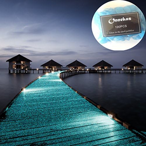 Onnekas 100PCS glow in the dark pebbles/gravel for pathways,driveways,edging,flower beds