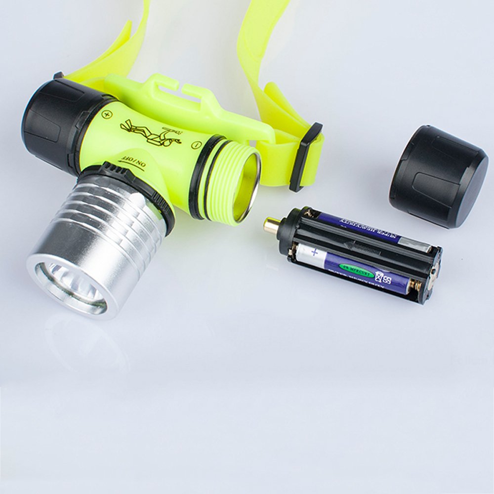 Three trees Underwater Diving Headlamp,3W 110 Lumens Waterproof LED Light,Slide Switch Safety Waterroof Underwater Buckle Headlamp,For Scuba Diving Outdoor Under Water Sports