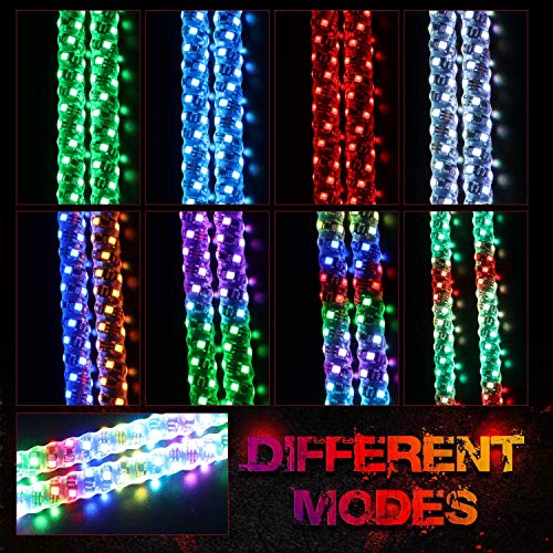 LED Whip Lights, OFFROADTOWN 2PCS 5FT Bluetooth Spiral Lighted Whips with Dancing/Chasing Light LED Antenna Light For UTV ATV RZR Off-Road Polaris Dune 4X4 Jeep Trucks