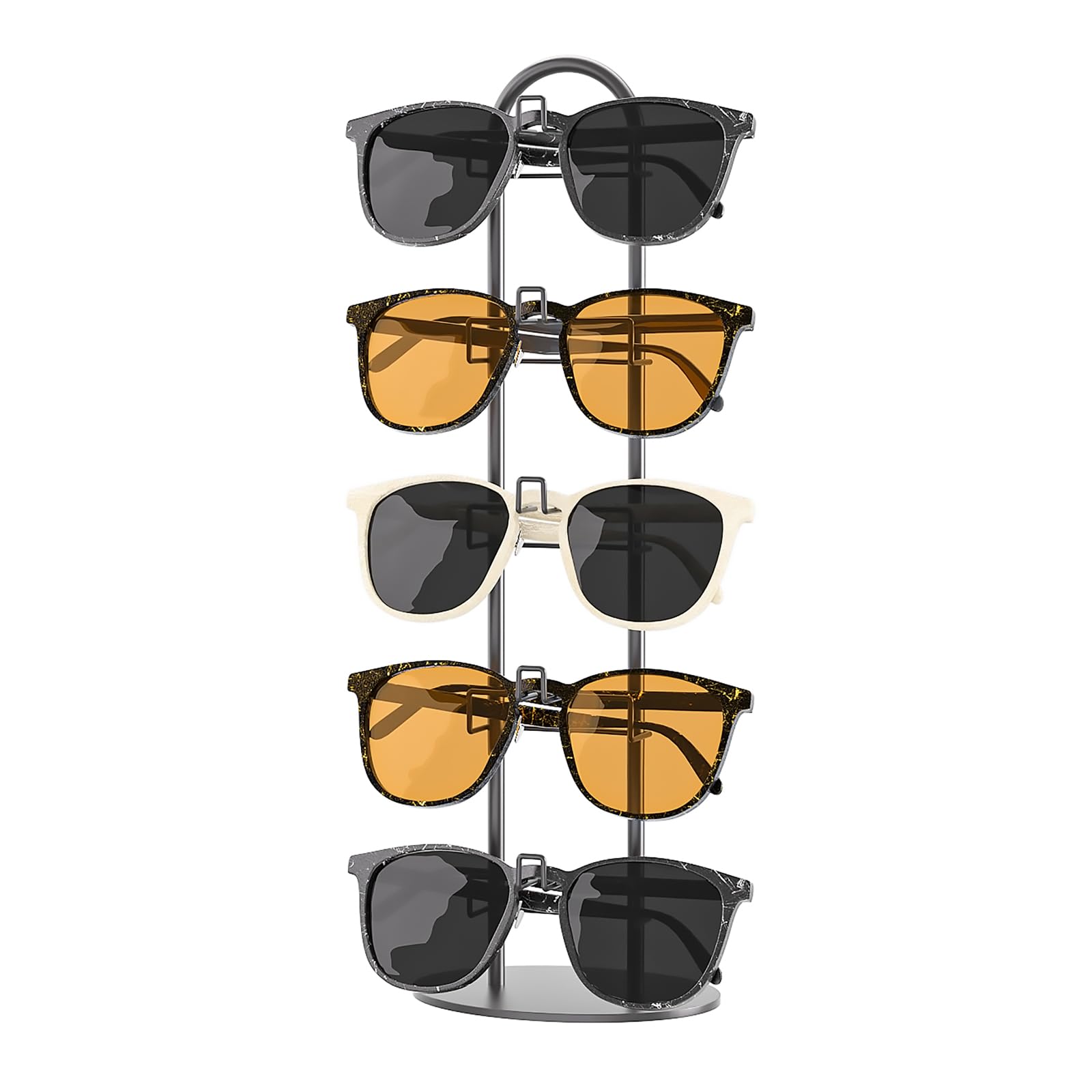 Photo 1 of KunGe Sunglasses Organizer for Women, Glasses Holder, Sunglasses Display, Eyeglasses Rack Metal Frame, Eye Glass Holder Stand for Nightstand (Black, 1 PCS)
