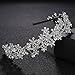 Ammei Headpiece Wedding Headband Crystal Bridal Headdress Flower Design Headpiece For Women (Silver)