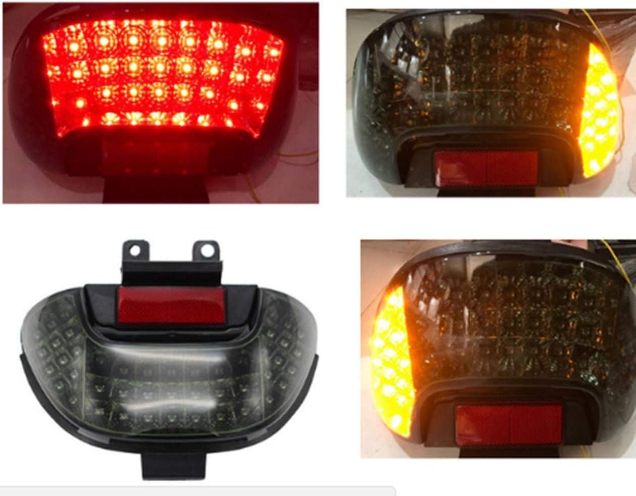 scooter Honglue for Honda DIOZX AF34/AF35modified LED taillight Assembly Transparent White/Smoked Black Brake Light Assembly (Black)