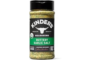 Kinder's Organic Buttery Garlic Salt, Premium Quality Seasoning, MSG Free and USDA Certified Organic, 2.75 oz