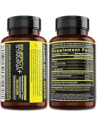 Energy Pills with Organic MACA Root - 200mg Caffeine Pills for Endurance, Stamina & Mood,...
