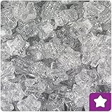 BEADTIN Silver Sparkle 13mm Star Pony Beads (250pc)
