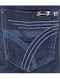 Seven7 Midi Rise Pantalones cortos de dama en Cameo azul