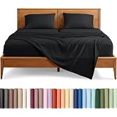 Bare Home Sheet Set - 1800 Ultra-Soft (Split Cal King, Black) | Deep Pockets 6 to 15 Inches, Breathable, Hypoallergenic, Hotel Luxury, Easy Fit, Soft, All-Season