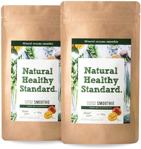 セット Natural Healthy Standard ナチュラルヘルシースタンダード ミネラル酵素グリーンスムージー マンゴー味 160g 2袋セット Natural Healthy Standad ナチュラルヘルシースタンダード ドラッグストア Amazon