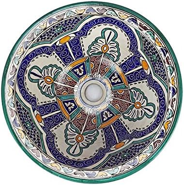 Sink Basin 40 cm Moroccan EDF Hand Painted Ceramic