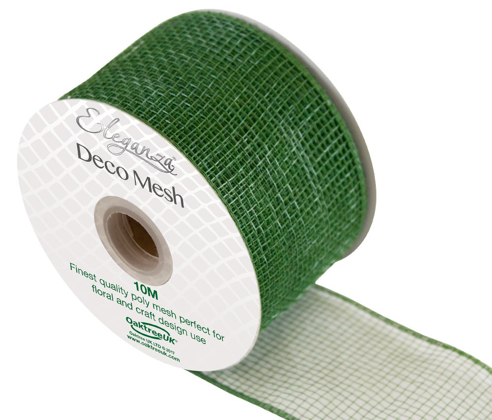 Eleganza Deco Mesh 63mm x 10m Sage Green No.51, Synthetic Material, 63 mm x 10 m