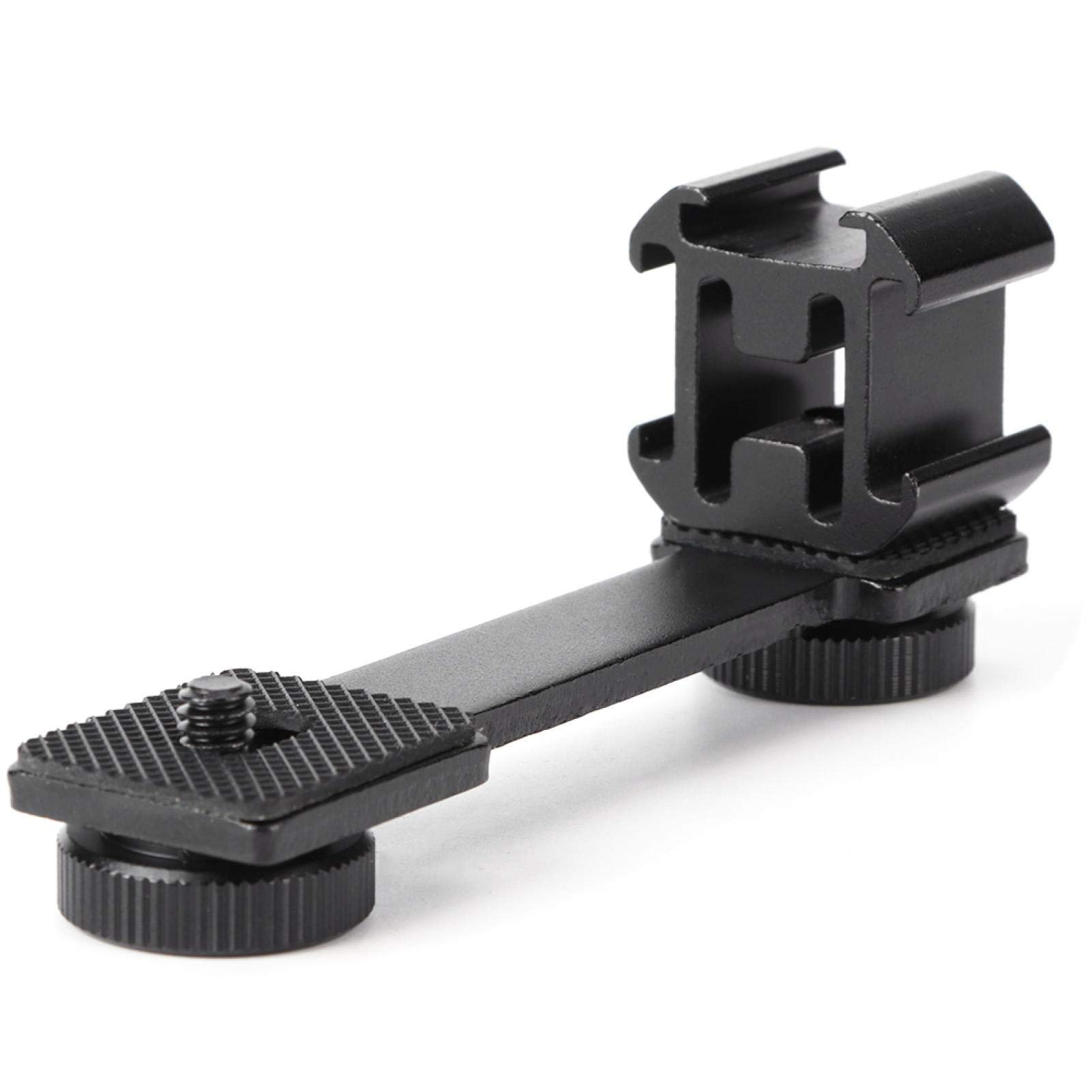 Triple Cold Shoe Extension Bar,Hot Shoe Expansion Bracket,Attach Microphone,Fill Light to Gimbal Stabilizer,Smartphone Video Rig,Stabilizer Accessories with Universal 1/4 Inch Screw Interface