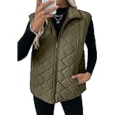 EVALESS Puffer Vest Women Fall Winter Coats 2025 Lightweight Stand Collar Vest Trendy Sleeveless Zip Up Quilted Jackets
