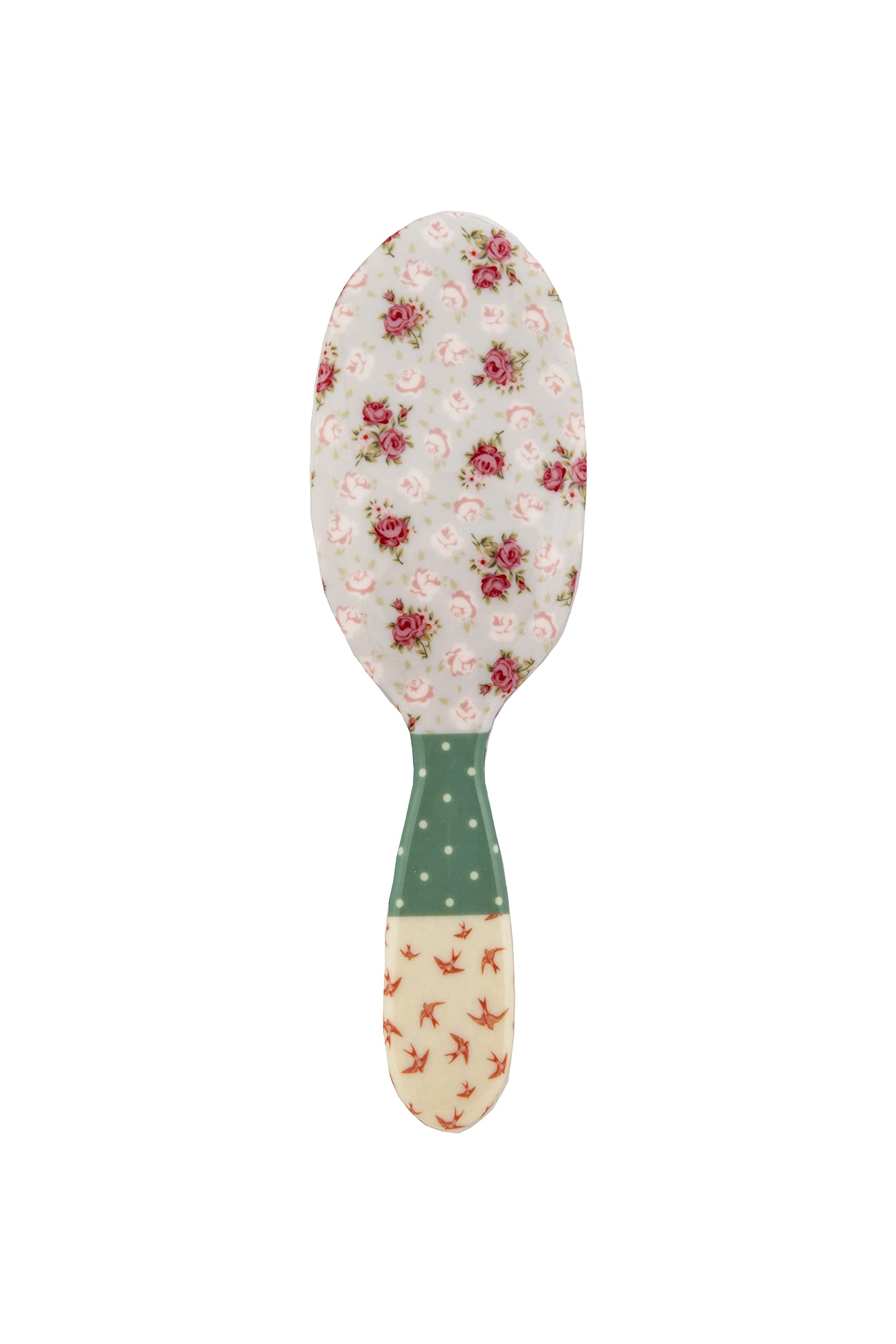 Rock & Ruddle Natural Pure Boar Bristle Hair Brush for Women and Kids (Small, 17.5cm) - Perfect for Wet or Dry Hair, Detangling Smoothing Blowdrying - Designed & Made in UK - Swallows