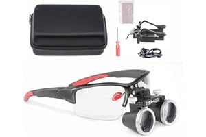 ORILAO Loupes 2.5X 3.5X Magnification Binocular Magnifier Optical Glass Lens (2.5X, Black)