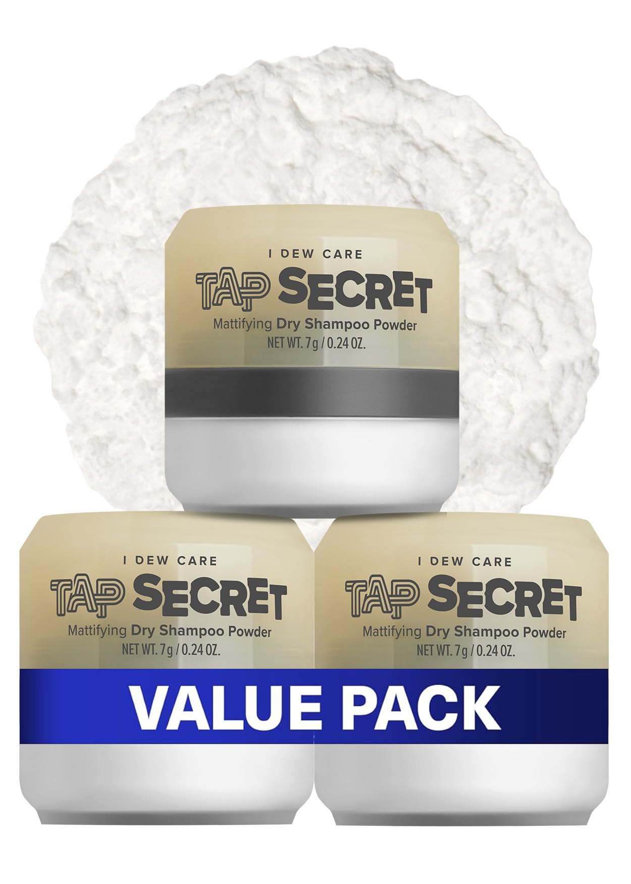 I DEW CARE Dry Shampoo - Tap Secret Trio Gift set, With Black Ginseng, Non-aerosol, Benzene-free,Powder, Fuller Looking Hair, No White Cast, Kbeauty, Sweet Valentine