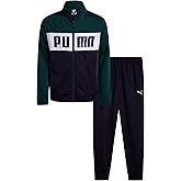 PUMA Boys Pants Set - 2 Piece Tricot Athletic Zip Up Jacket Sweatshirt and Active Jogger Pants - Boys Activewear Set (8-16)