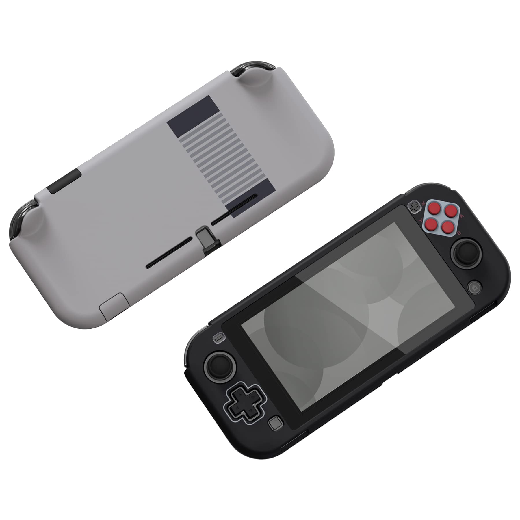 eXtremeRate PlayVital Classics NES Style Protective Grip Case for Nintendo Switch Lite, Hard Cover Protector for Nintendo Switch Lite - Screen Protector & Thumb Grips & Buttons Caps Stickers Included