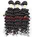 Golden Rule Hair 3 Bundles Virgin Brazilian Hair Deep Wave Human Hair Extensions Unprocessed Human Hair Weave Natural Color Can Be Dyed and Bleached (14 16 18)