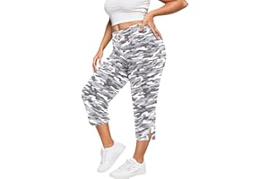Women's Plus Size Capri Pants Drawstring Elastic Waist Casual Loose Fit Yoga Sweatpants Activewear with Pockets