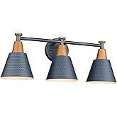 FEMILA Bathroom Vanity Light, 3-Light Modern Bathroom Light Fixture with Hammered Metal Shade Finish, Dark Blue Wall Sconce L