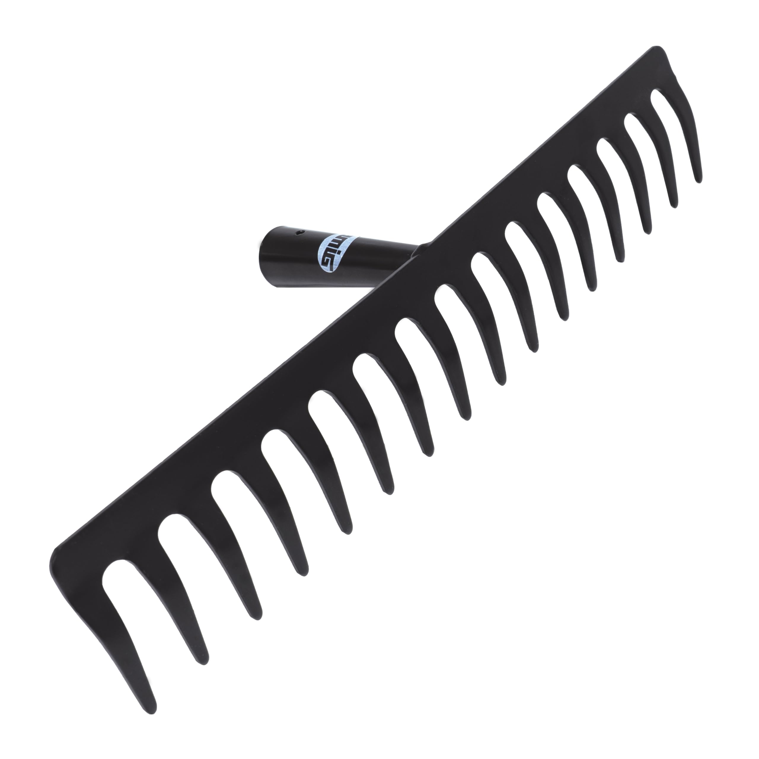 Amig - Garden Rake | Steel Metal Rake with 14 Heavy Duty Teeth for Raking and Working the Earth | Tools for Vegetable Gardening and Gardening in Black | Dimensions: 350 mm
