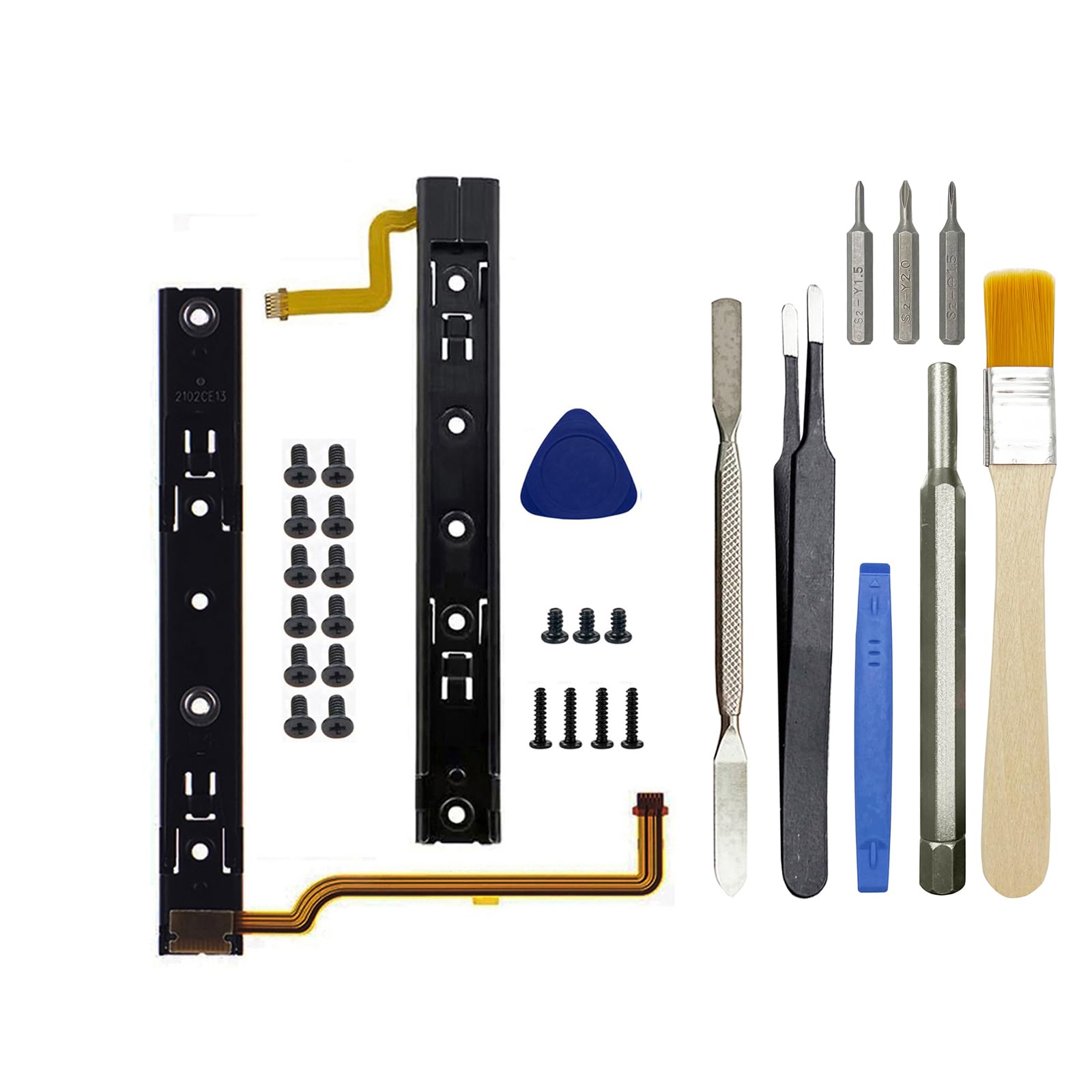 Onyehn Original Repair Part(with Screws) Replacement Right and Left Slide Rail with Flex Cable Fix Part for Nintendo Switch Console NS Rebuild Track