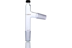 Laboy Glass 3 Way Distilling Thermometer Adapter with 24/40 Joints