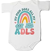 Cute Baby Printed Romper Mom Does All My ADLs Personalized Baby Funny Bodysuit Baby Shower Caring Mom Sweatshirt