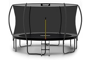 LeJump Trampoline 7.7FT 10FT 12FT Recreational Big Trampoline with Enclosure Net, ASTM Approved Outdoor Trampoline for Kids and Adults