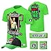 WWE John Cena T-shirt , Cap , Sweatbands strong Wristbands 5 Piece Set Wrist RAW (XL, GREEN)