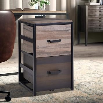 Amazon Com Jiayoung 2 Drawer Mobile File Cabinet With Mdf Board Easy Pull Handle Design Smooth Drawer Runners Wooden Storage Filing Cabinet Home Office Portable Vertical Cabinet For Letter Walnut Office Products