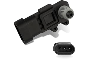 Sephile Fuel Tank Pressure Sensor, 16238399 9377680 09377680 16196060 Heat Resistant Sensor, Sensitive Reaction Fuel Vapor Vent Pressure Sensor, Compatible with Delphi 3rd Generation (Black)