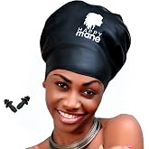 Happy Mane Large Extra Large XL Silicone Swim Cap for Braids and Dreadlocks - Dry Hair While Swimming and Long Hair, Extensions, and Curly Hair - Shower Cap for Women, Men, Kids