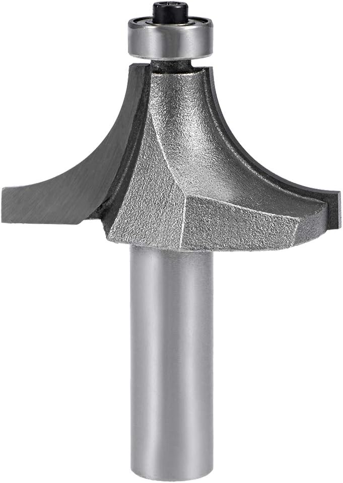 sourcing map Router Bit 1/2 Shank 1-1/2 inch Cutting Dia Round Over Corner 2 Flutes Tungsten Steel for Woodworking Milling Cutter Tool